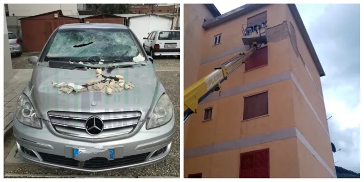 Choc alle case popolari: cede intonaco del palazzo durante un funerale