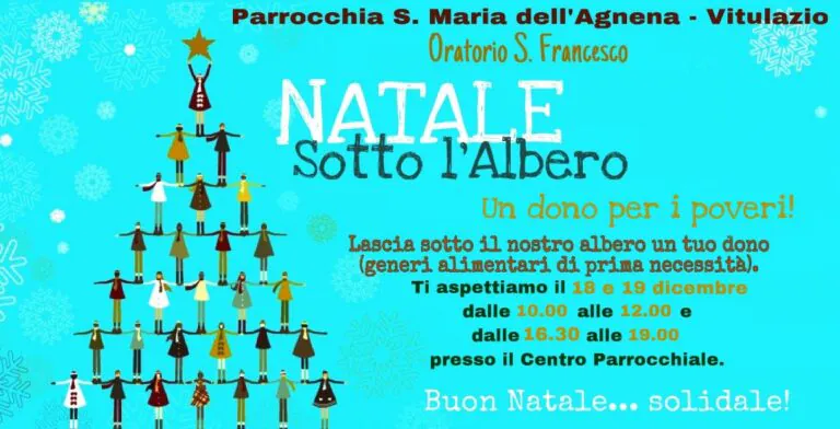 Natale sotto l’albero, doni alimentari per i poveri: l’iniziativa della parrocchia