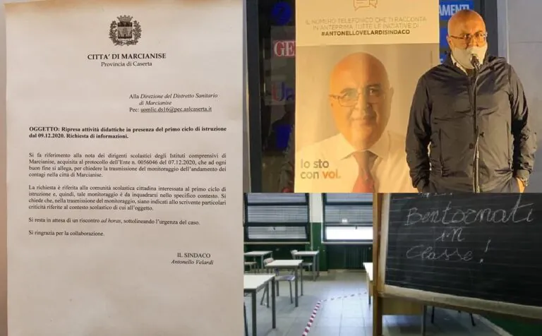 Velardi sfida presidi e Asl per la riapertura delle scuole: “Parlano gli atti”