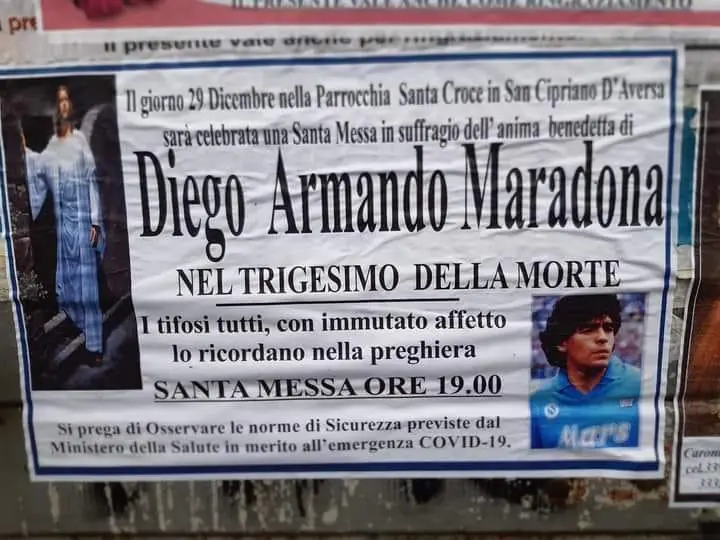 Una messa per Diego: martedì il trigesimo del campione nel Casertano
