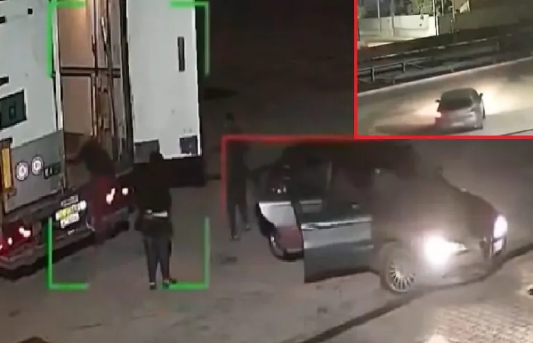 Cinque assaltano camion fermo al distributore sulla 7bis. IL VIDEO DELLA FUGA