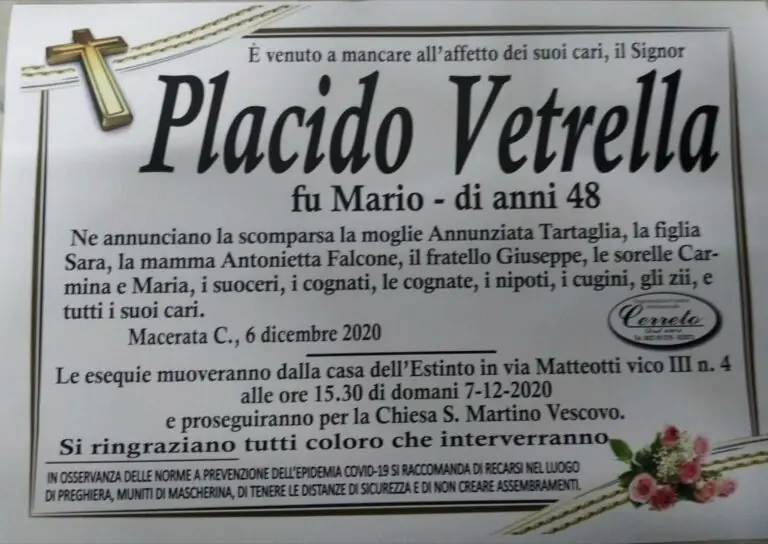 Lutto in paese: oggi l’addio al geometra 48enne
