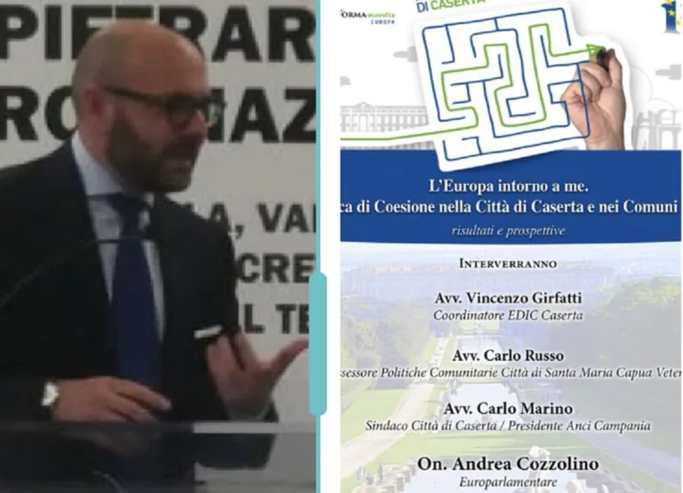 ‘L’Europa intorno a me. La Politica di Coesione nella Città di Caserta e nei Comuni limitrofi’: evento con Girfatti, Russo, Marino e Cozzolino