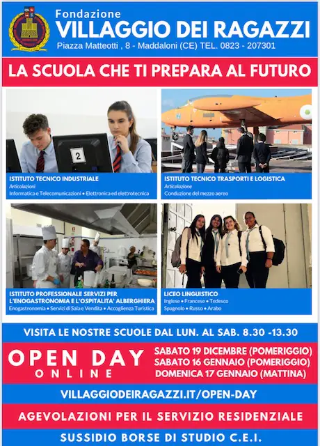 Secondo Open Day “virtuale” per le Scuole del Villaggio dei Ragazzi: l’invito del Commissario De Luca