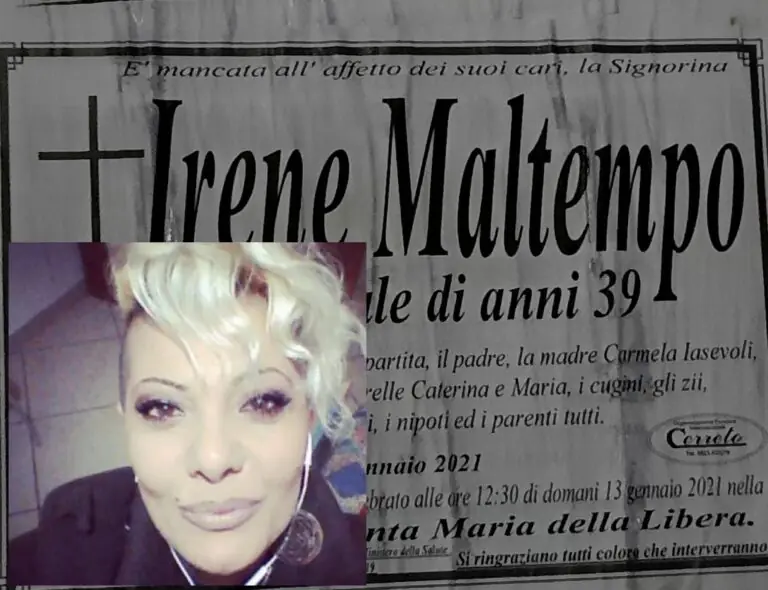 Addio anima sensibile: domani l’ultimo viaggio di Irene verso la luce