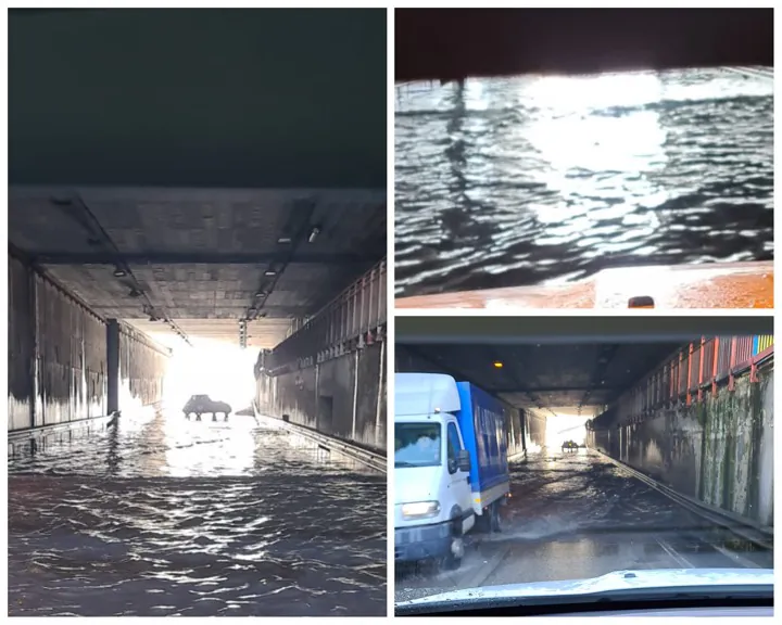 Sottopasso diventa piscina: automobilisti temerari