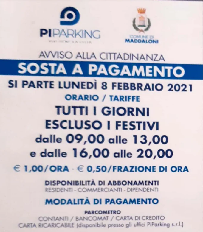 Scatta la sosta a pagamento: le tariffe
