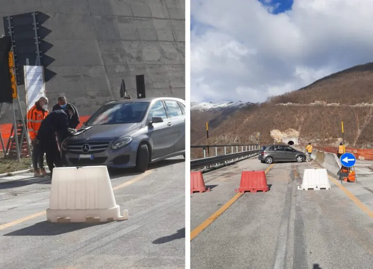 Stipendi non arrivano, operai bloccano cantiere della ricostruzione. FOTO
