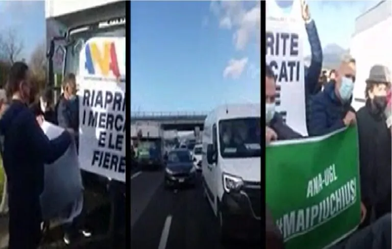 “Mai più chiusi”: mille furgoni bloccano due province, A1 off-limits. IL VIDEO