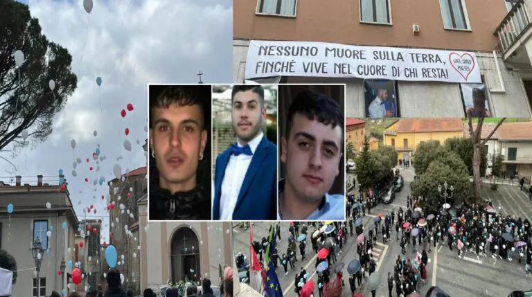 Strage sulla Casilina, lo straziante saluto alle 4 vittime tra palloncini e lacrime: “Addio angeli”. LE FOTO