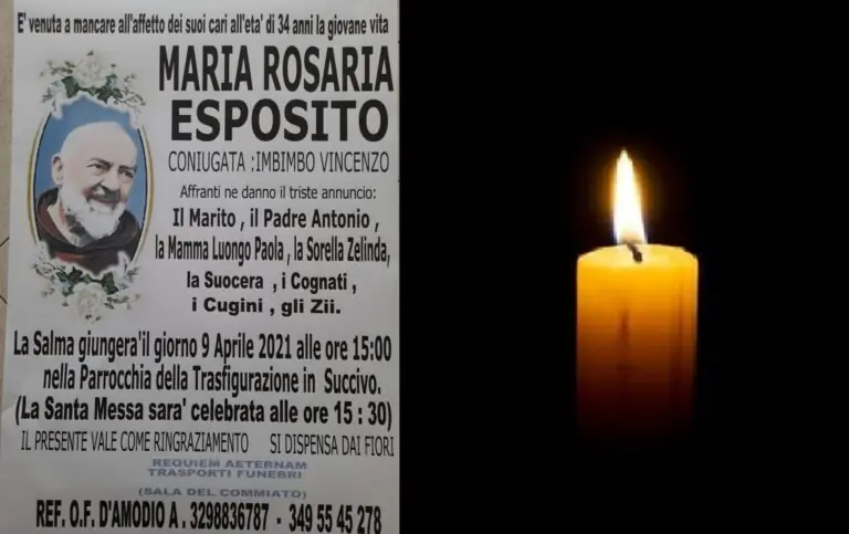 Trovata morta dal marito a 34 anni, l’addio a Maria Rosaria