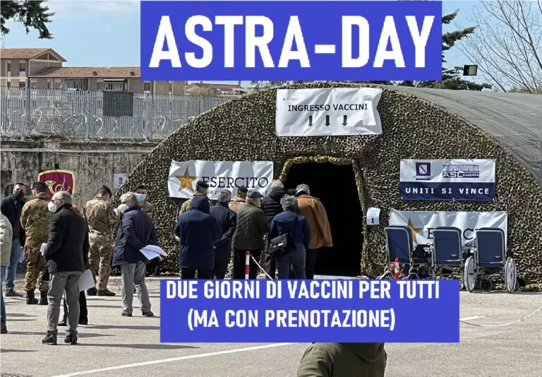UFFICIALE. Astra Day in caserma: vaccini per tutti ma con prenotazione
