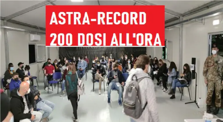 AstraDay da record: 200 dosi all’ora, doppiato il numero previsto