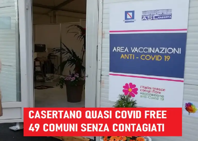 Casertano (quasi) Covid Free: senza contagi 49 Comuni. In 7 giorni 2 decessi
