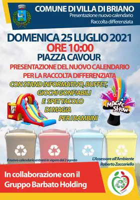 Sindaco presenta il nuovo calendario per la raccolta differenziata: appuntamento in piazza