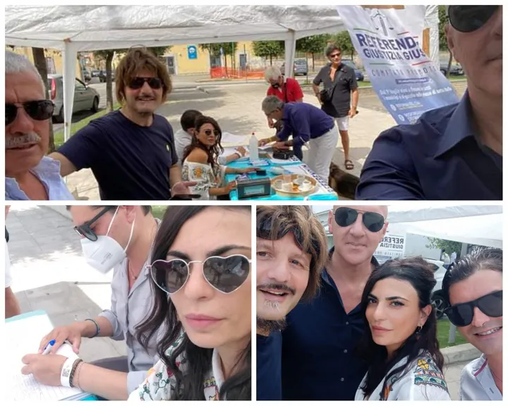 Raccolta firme della Lega per il Referendum in piazza Lettieri