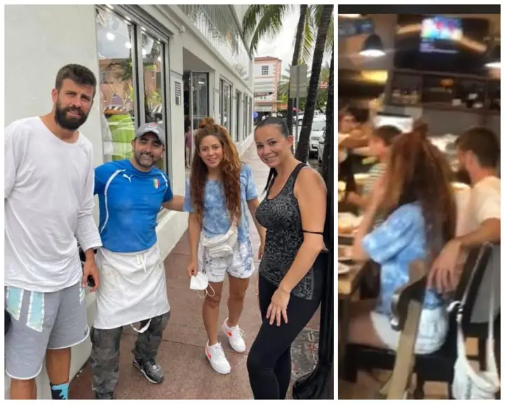 Shakira e Piqué a guardare la partita nella pizzeria casertana