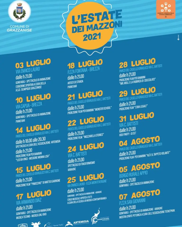 Estate dei mazzoni, il calendario completo della kermesse