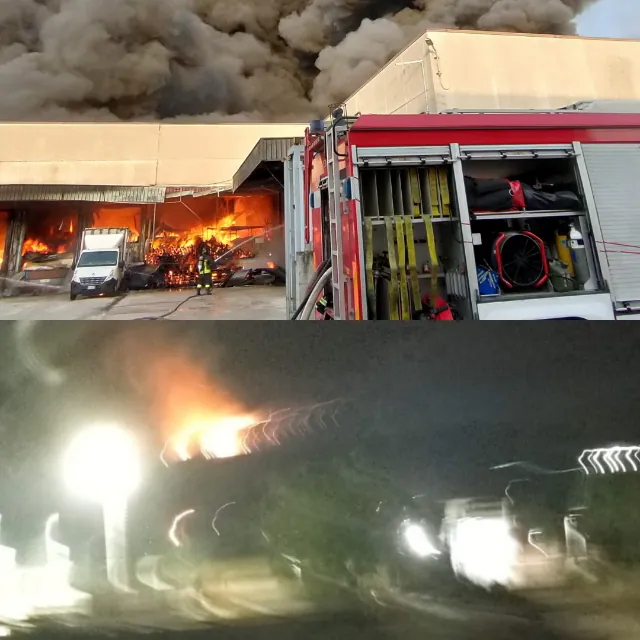 Tre squadre e 24mila litri d’acqua non bastano: fabbrica di caffè brucia ancora. Foto e video