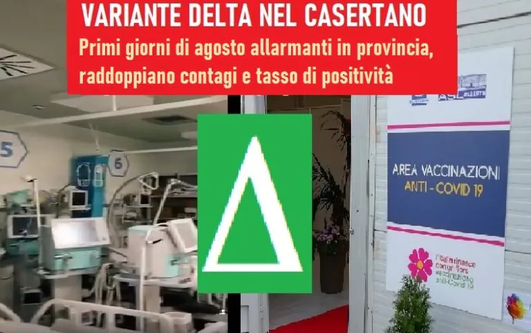 Casertano, Delta esonda ad agosto: raddoppiato tasso di contagio