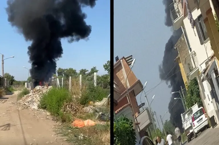 Disastro in atto: bruciano gomme e rifiuti, rione invaso da nube nera. VIDEO E FOTO