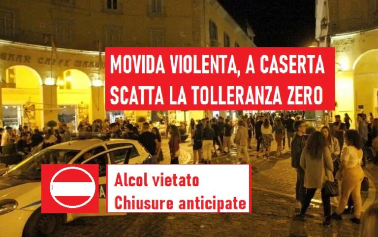 Stop alcol, musica e chiusure anticipate: Caserta blindata dopo il sangue sulla movida