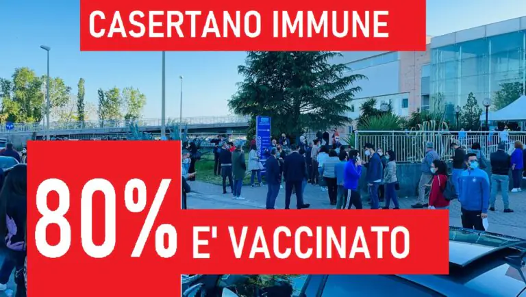 Casertano raggiunge immunità: l’80% è vaccinato. I DATI DELLE CITTA’