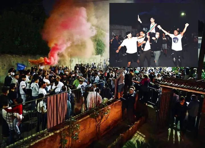La marea blu invade il paese: Vinciguerra accolto come una rockstar. IL VIDEO
