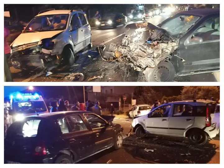 Terribile incidente sull’Appia, 4 auto coinvolte. Ci sono feriti, uno in fuga