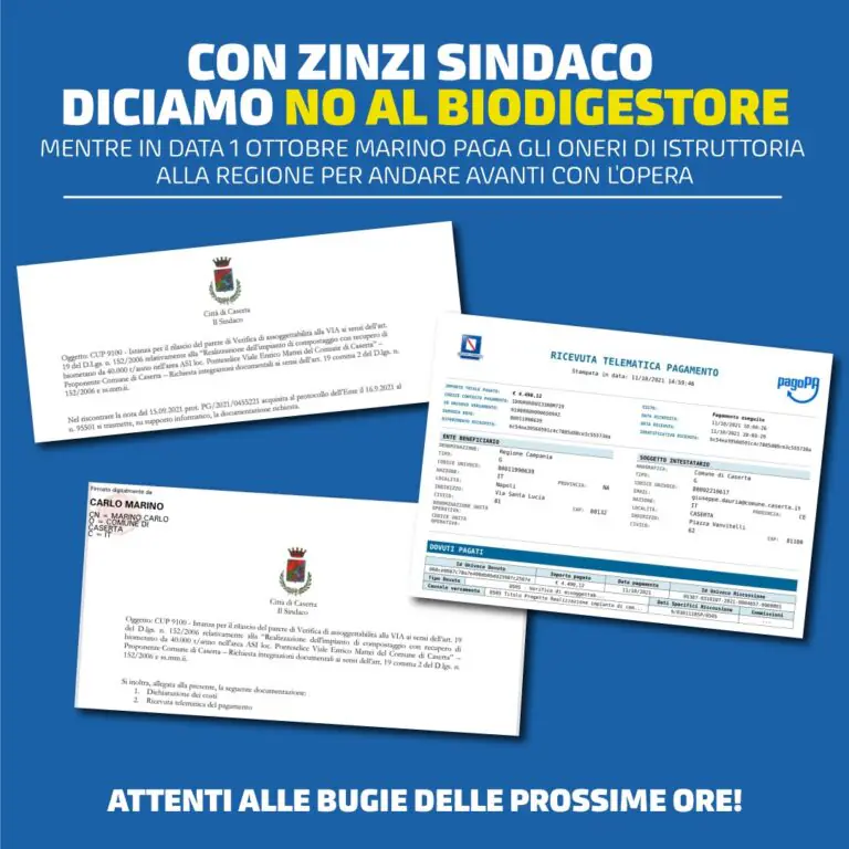 Biodigestore, Zinzi porta le prove: “Ecco le carte, ha firmato per la conferma poco fa”