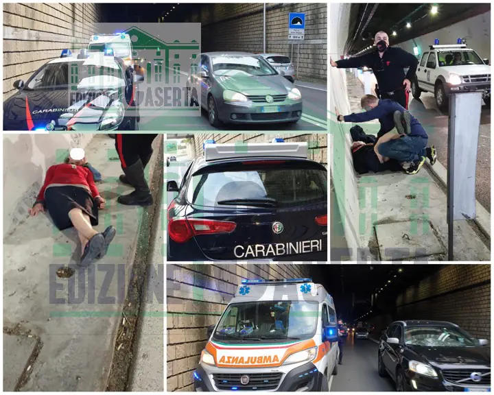 A piedi nella maxi galleria, rischia di soffocare. Salvata dai carabinieri