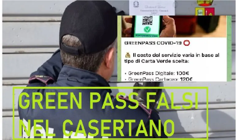 Scoppia scandalo Green Pass tra Napoli e Caserta: 67 sequestri e 120 clienti stanati