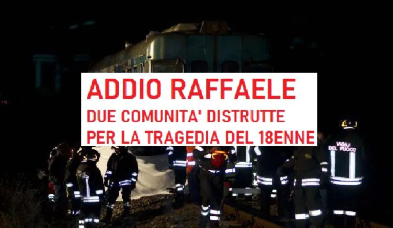 IL NOME. Travolto dal treno a 18 anni dopo delusione d’amore, due città piangono Raffaele