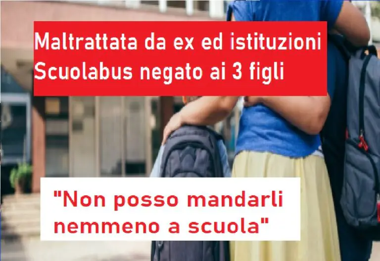 Vittima di violenze e abbandonata dalle istituzioni: “I miei bimbi non possono andare a scuola”