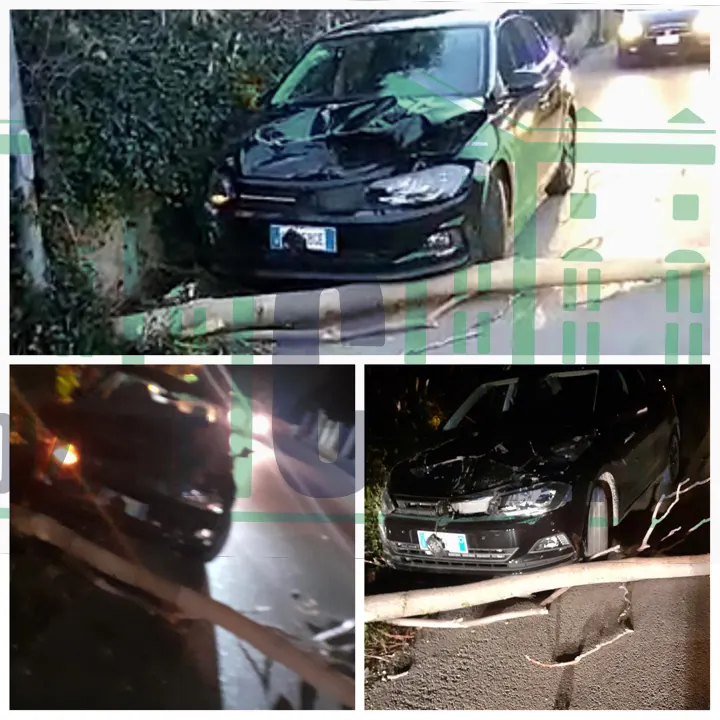 Albero finisce sul cofano dell’auto: dipendente Sapa si schianta contro muro