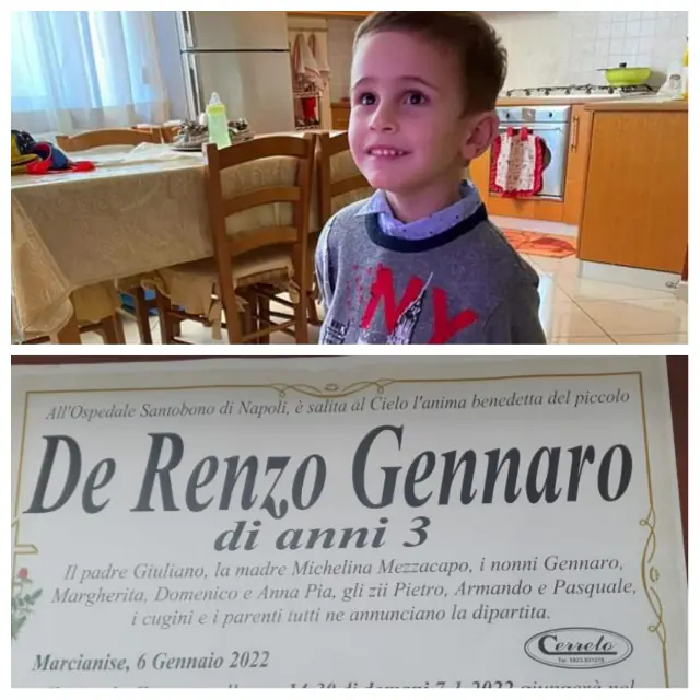 Addio Gennaro, fissati i funerali del bimbo di 3 anni
