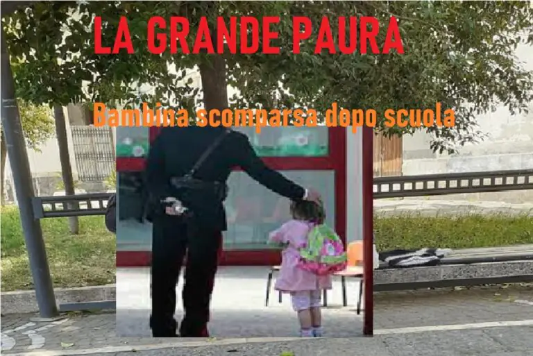 Bambina scompare all’uscita di scuola: carabinieri sulle sue tracce