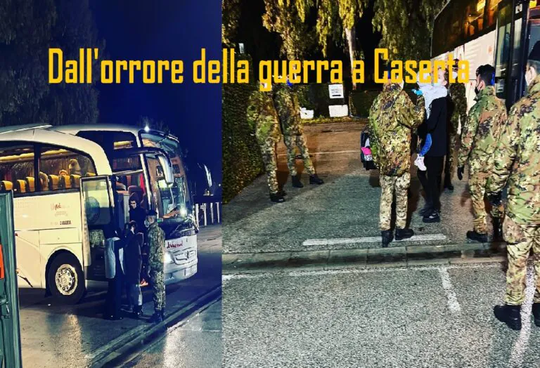 Caserta accoglie 50 scappati dalla guerra: l’arrivo all’hub vaccinale. FOTO