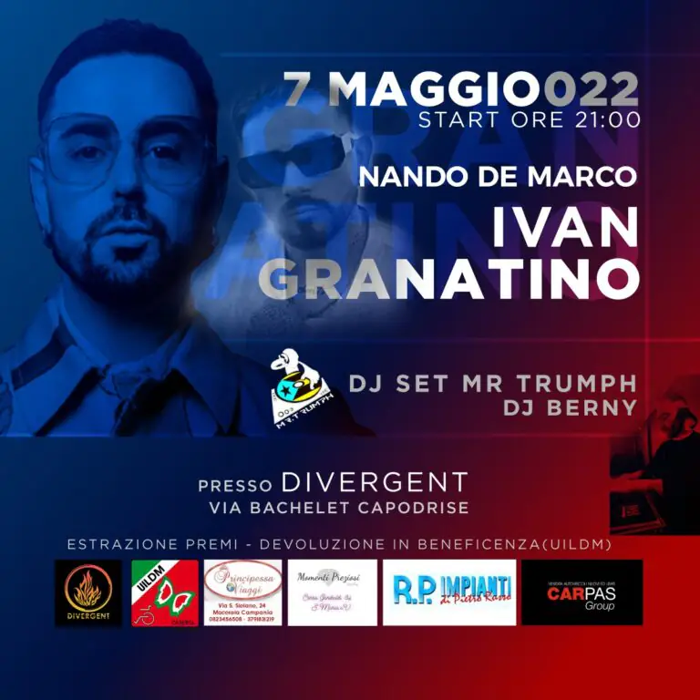 Maxi evento di solidarietà al Divergent: il cantante Nando De Marco tra gli ospiti