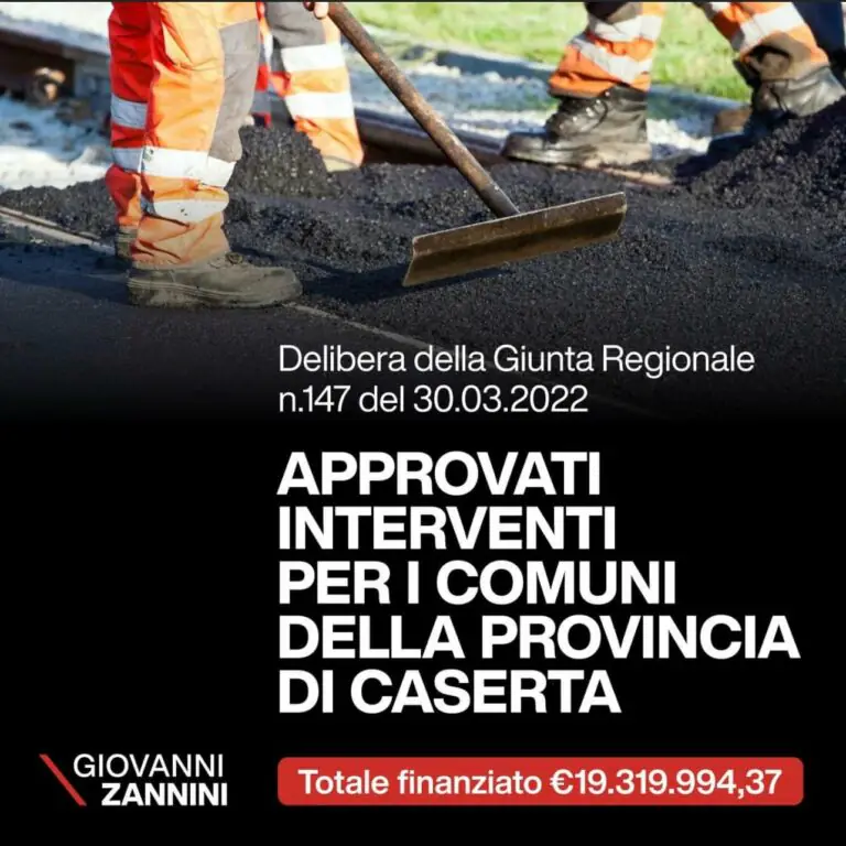 Venti milioni per rifare le strade in 12 Comuni del Casertano. L’ELENCO