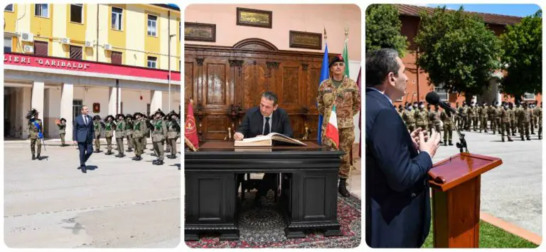 Il Prefetto Castaldo in visita alla caserma Garibaldi