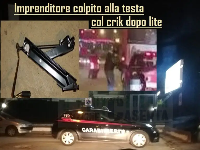 Imprenditore pestato a colpi di crik, giovane in caserma