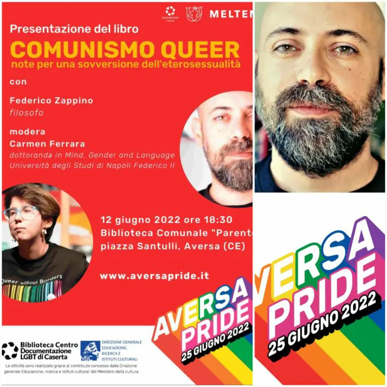 Lo scrittore e filosofo Zappino presenta il suo ultimo libro: ‘Comunismo queer’