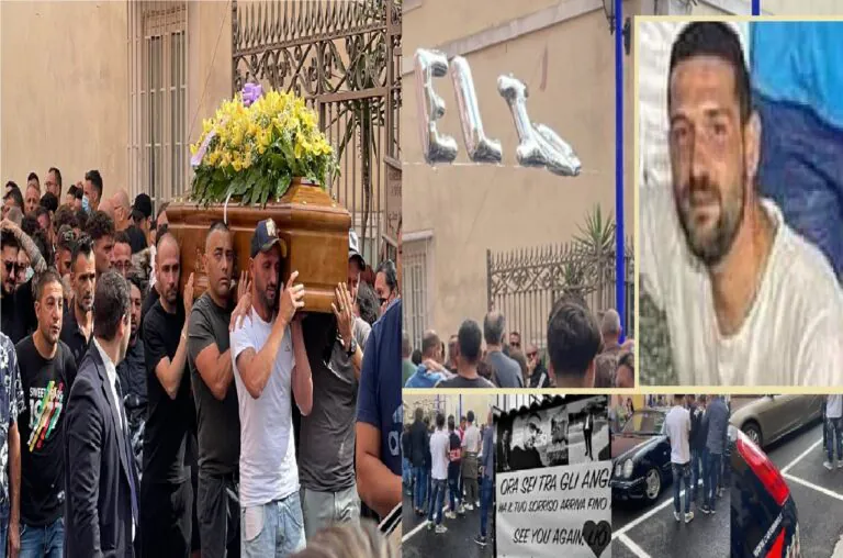 Elio portato a spalla dagli amici in corteo per l’ultimo viaggio: “Sei tra gli angeli”. VIDEO