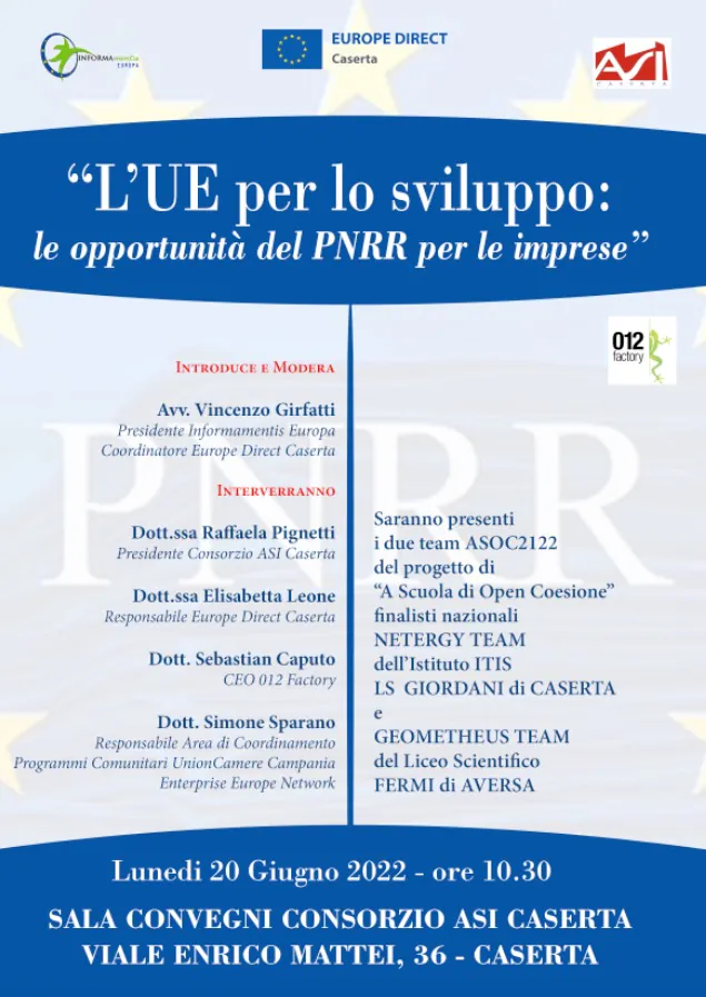 ‘Le opportunità del Pnrr per le imprese’, convegno nella sede del Consorzio Asi con Girfatti e Pignetti