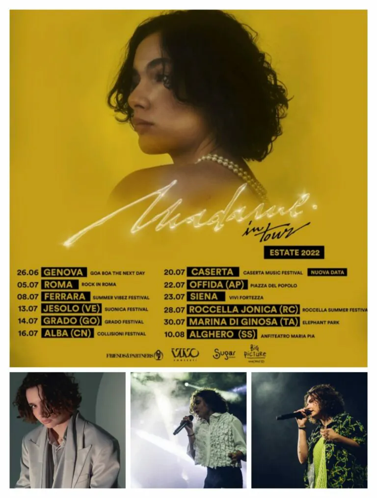 ‘Madame in Tour’ arriva al Caserta Music  Festival