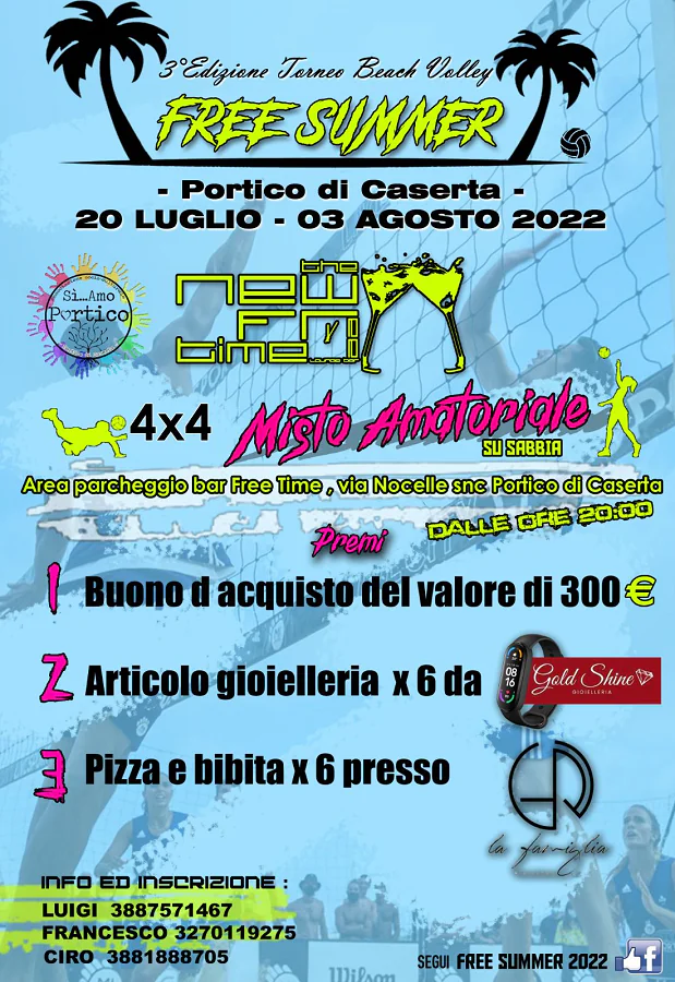 Al via la 3° edizione del torneo di beach volley ‘Free summer’