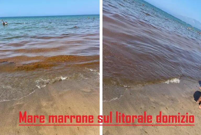 Mare marrone sul litorale domizio, bagnanti su tutte le furie: “Mandatele all’Arpac”