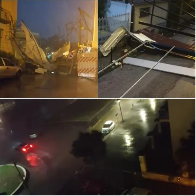 Tornado spazza mezza provincia: crollano alberi, tabelloni e impalcature