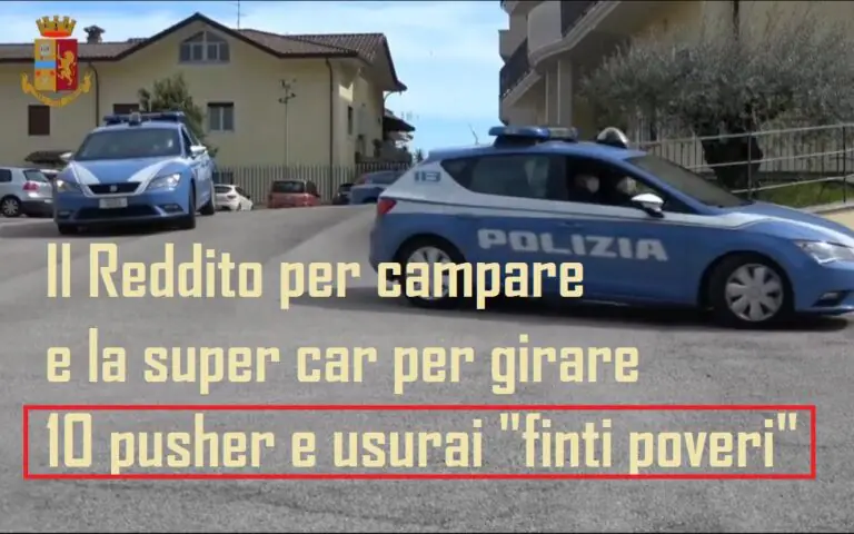 Pusher e usurai col Reddito: in 10 prendevano fino a 1200 euro al mese dallo Stato e giravano in fuoriserie